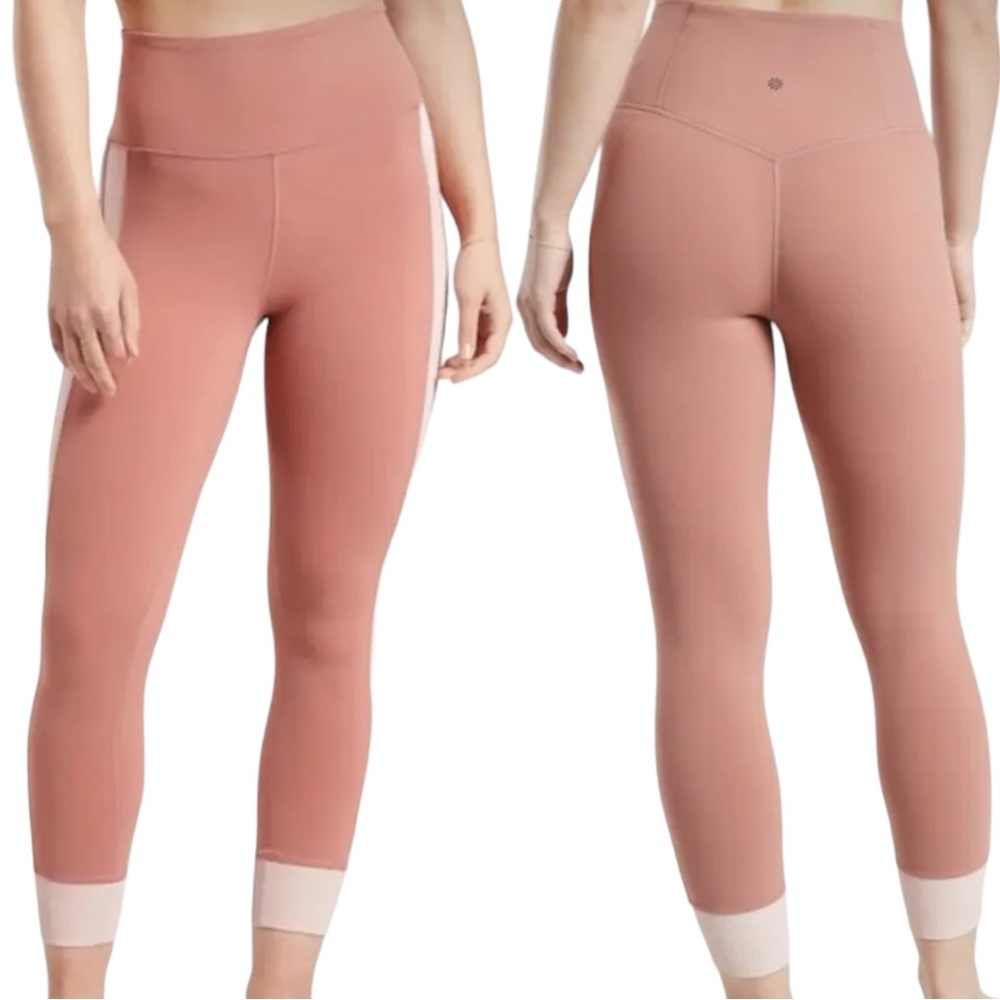 Athleta Size Small Elation Rib Trim Tight Leggings Palermo Pink Orchid Pink $89